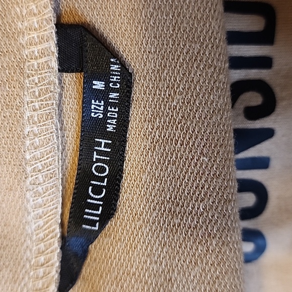 Lilicloth Womens Light Longsleeve Tan Black Graphic Sweatshirt Pullover Top - Picture 5 of 6